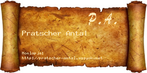 Pratscher Antal névjegykártya